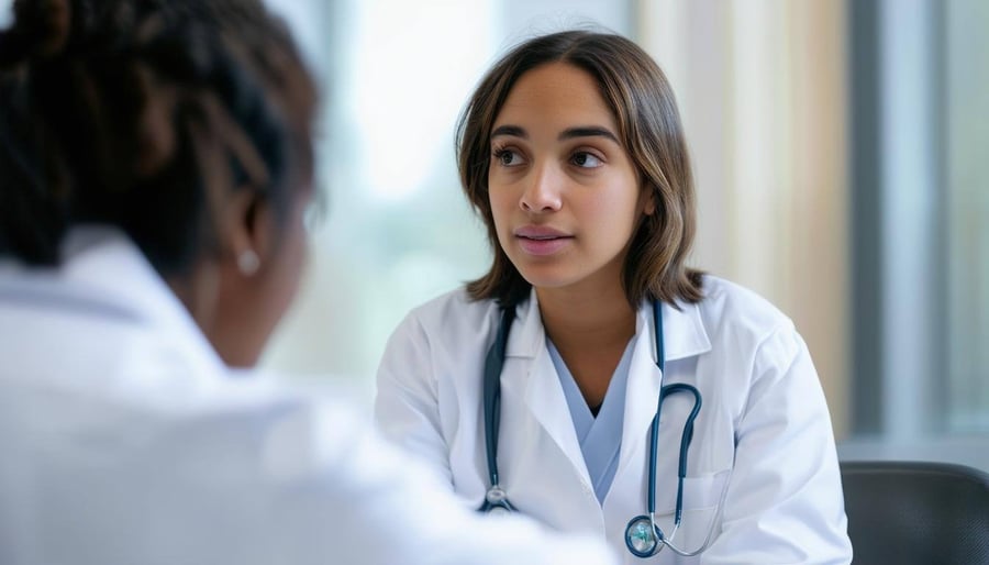 you female physician in a conversation